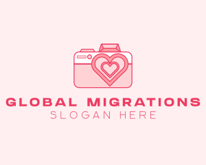 Pink Heart Camera logo design