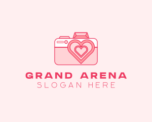 Pink Heart Camera logo design