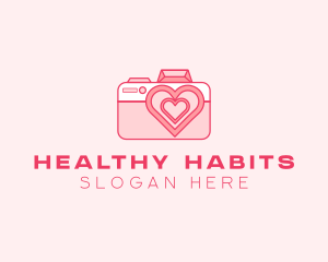 Pink Heart Camera logo design