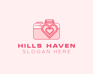 Pink Heart Camera logo design