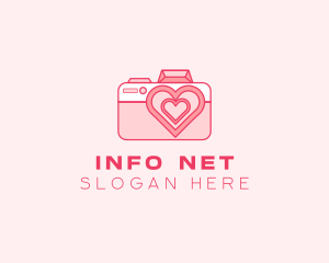 Pink Heart Camera logo design