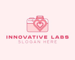 Pink Heart Camera logo design