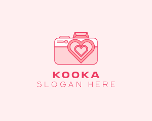 Pink Heart Camera logo design