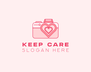 Pink Heart Camera logo design