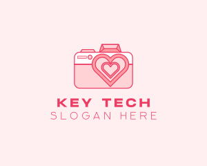 Pink Heart Camera logo design