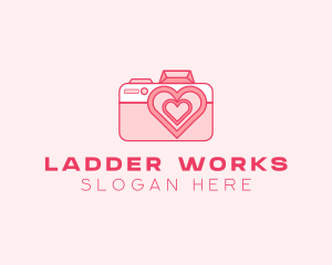 Pink Heart Camera logo design