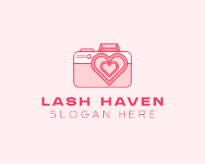 Pink Heart Camera logo design