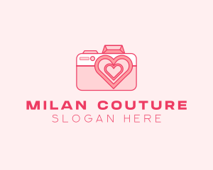 Pink Heart Camera logo design