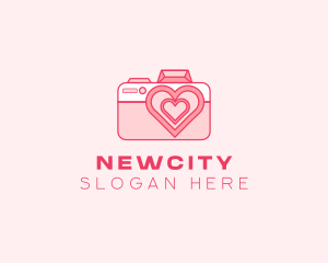 Pink Heart Camera logo design