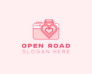 Pink Heart Camera logo design