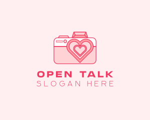 Pink Heart Camera logo design