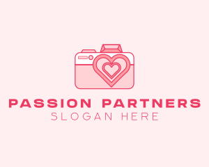 Lover - Pink Heart Camera logo design