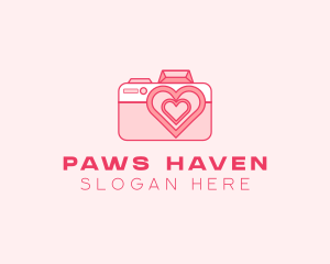 Pink Heart Camera logo design