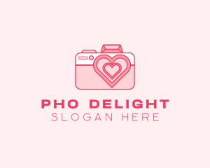 Pink Heart Camera logo design