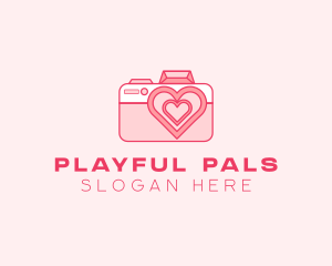 Pink Heart Camera logo design