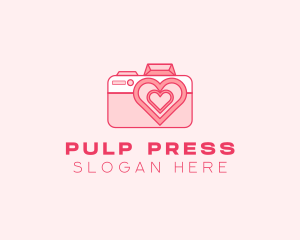 Pink Heart Camera logo design