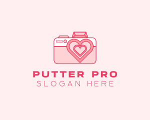 Pink Heart Camera logo design