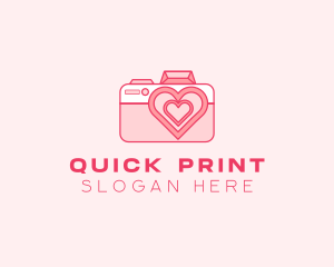 Pink Heart Camera logo design