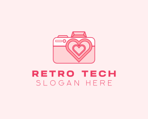 Pink Heart Camera logo design