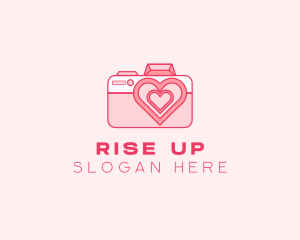 Pink Heart Camera logo design