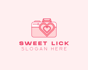 Pink Heart Camera logo design