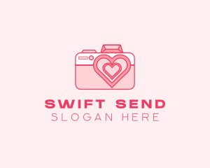 Pink Heart Camera logo design