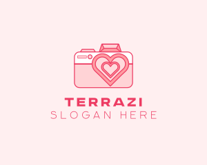 Pink Heart Camera logo design