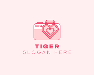 Pink Heart Camera logo design