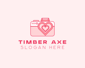 Pink Heart Camera logo design