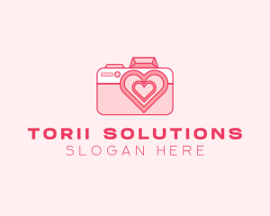 Pink Heart Camera logo design