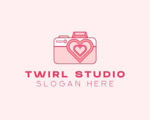 Pink Heart Camera logo design