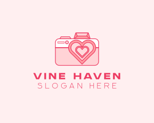 Pink Heart Camera logo design