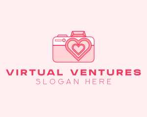 Pink Heart Camera logo design