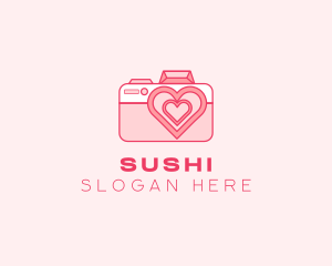 Pink Heart Camera logo design