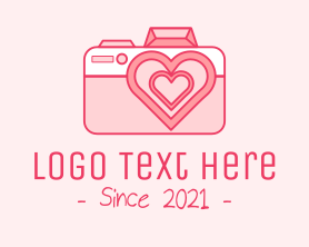 Camera - Pink Heart Camera logo design
