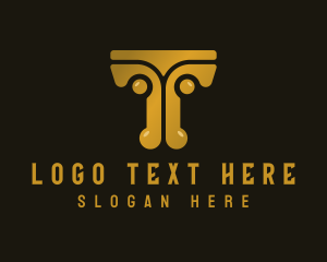 Wealth - Creative Pillar Letter T logo design