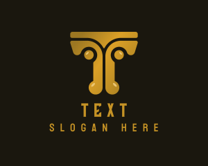 Creative Pillar Letter T logo design