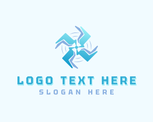 Temperature - Air Conditioning Fan logo design