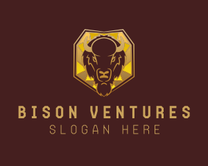 Bison Head Shield logo design