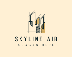 Skyscraper Building Structure Logo