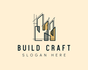 Skyscraper Building Structure logo design