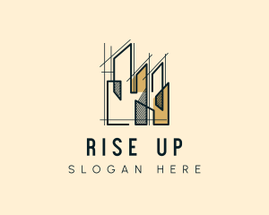 Skyscraper Building Structure logo design