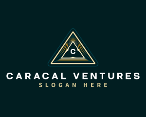 Cyber Pyramid Triangle logo design