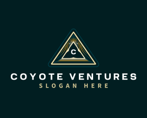 Cyber Pyramid Triangle logo design