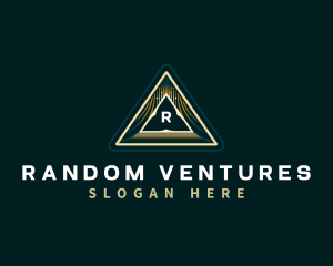 Cyber Pyramid Triangle logo design