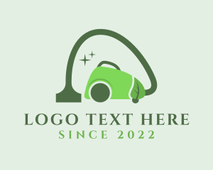 Custodian - Green Eco Clean Vacuum logo design