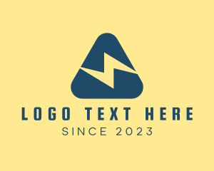 Blue And Yellow - Electric Triangle Letter A logo design