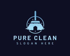 Clean House Broom logo design