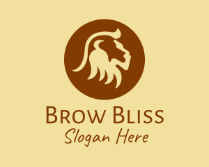 Brown Wild Lion logo design