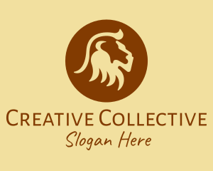 Brown Wild Lion logo design